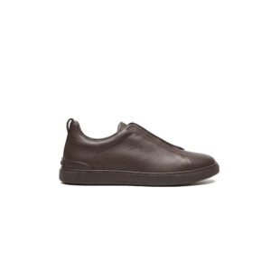 Zegna Suede Triple Stitch Sneakers Brown
