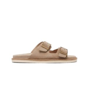Brunello Cucinelli Suede Double-Buckle Sandals